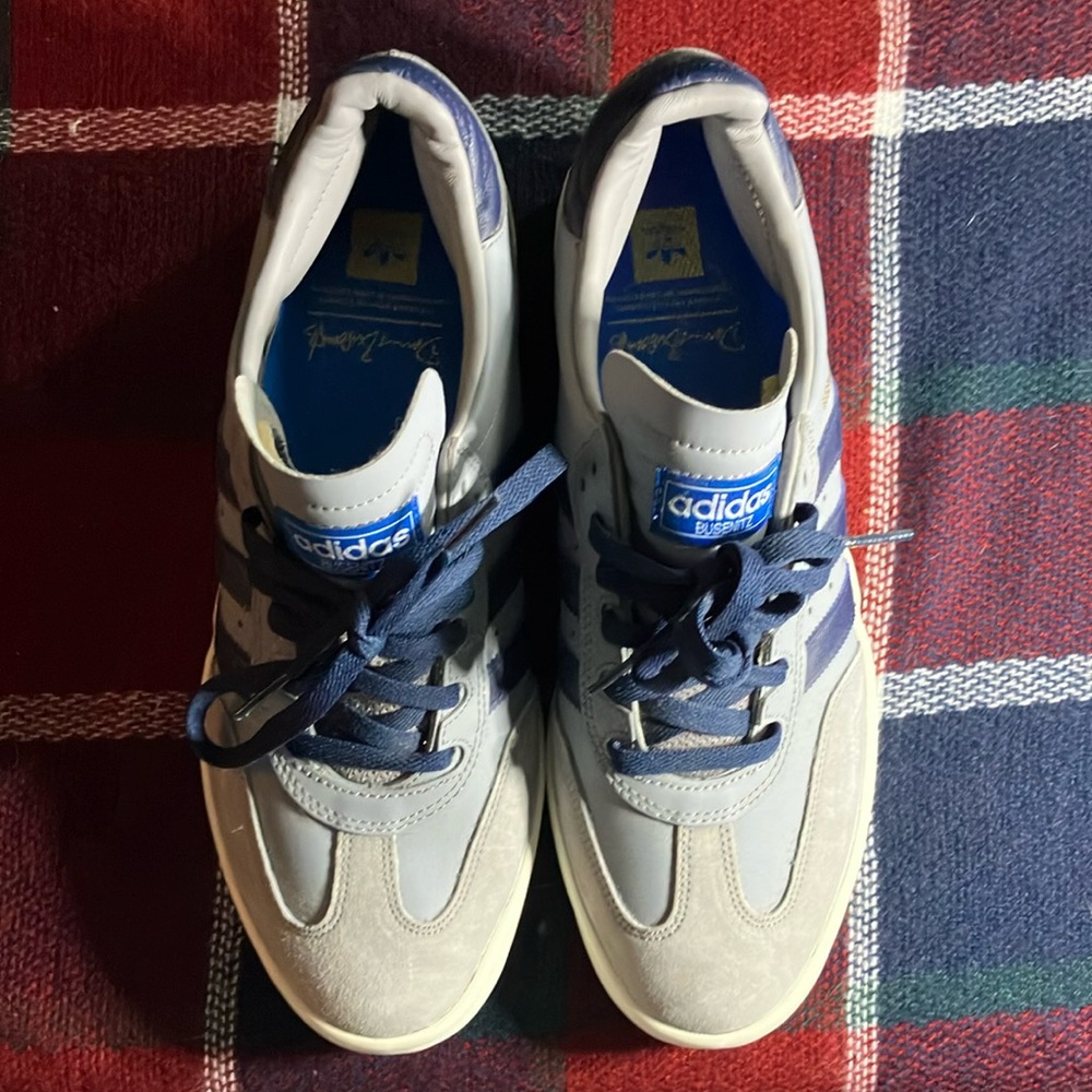 Adidas Men's Gray and Blue Sneakers